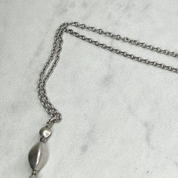 Chico's Salma Silver Tone Beaded Long Necklace - Picture 2 of 11